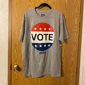 MAD Engine Gray and Red Americana Tee